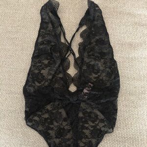Victoria secret black lace teddy